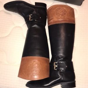 Vince camuto two toned leather boots!
